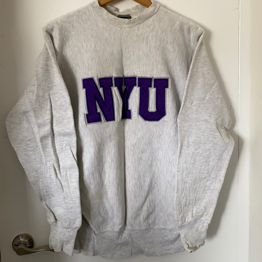 🌿 NYU Varsity Sweater
